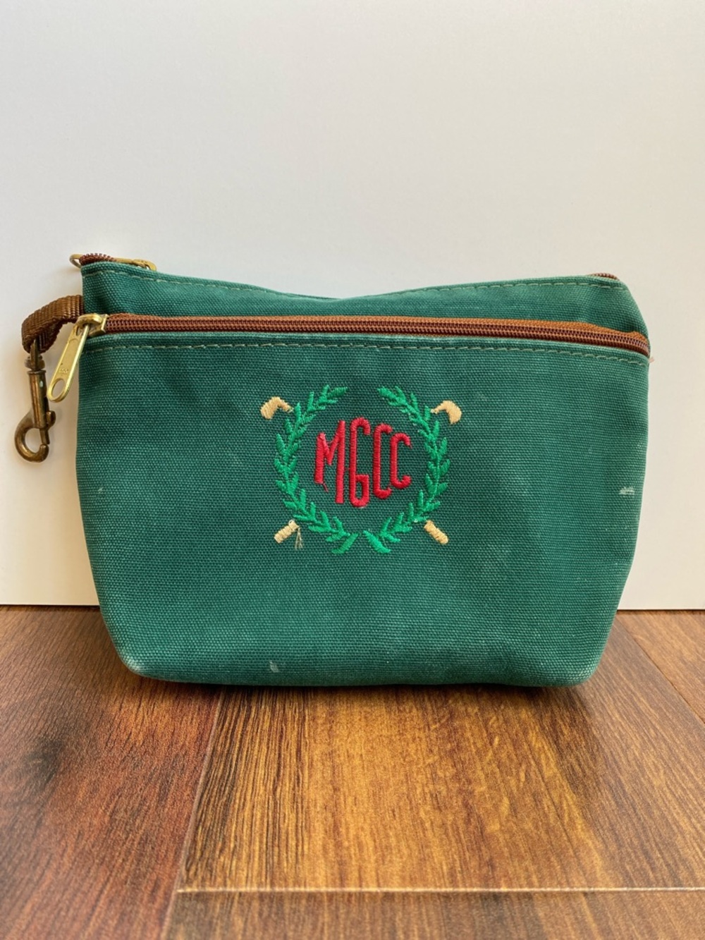 Manufacturers Golf Country Club Waxed Canvas Zippered Mini Field Bag 90s Preppy